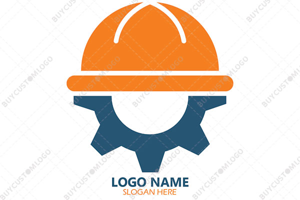 gear and hard hat face logo