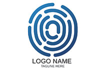 the blue fingerprint minimal logo