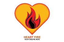 fire heart red, orange and black logo