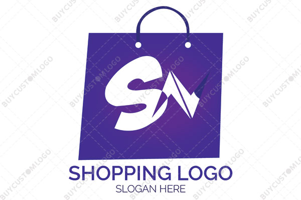 letters s and n indigo and blue shopping bag logo