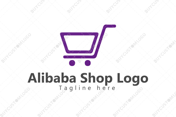 dark indigo minimalistic shopping cart logo