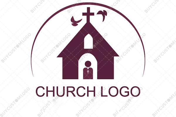 burgundy colour church logo