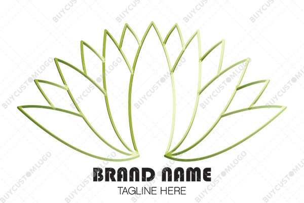 Green chrysanthemum minimalistic logo