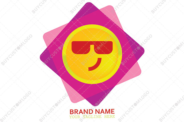 cool sun smirking logo