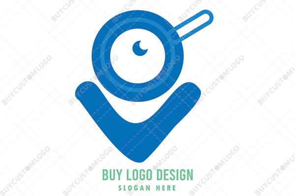 Innovative Abstract of a Magnifying Glass and Curve Forming an Individual Logo