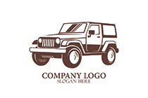 brown jeep sketch logo