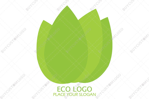 leaves flower organic logo