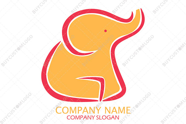baby elephant sitting logo