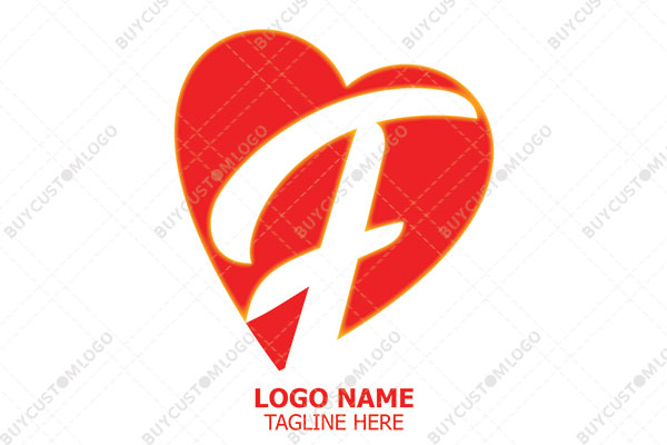 letter f in a heart logo
