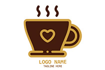 minimalistic drawn coffee cup logo