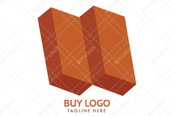 Abstract of Two Aligned Rectangular Blocks Logo