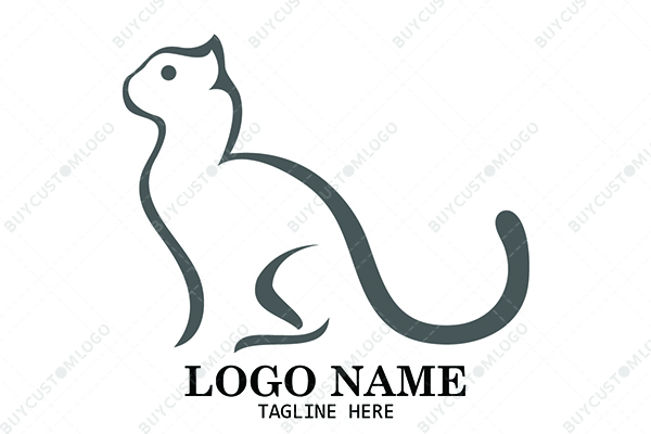 minimal adventurous cat logo