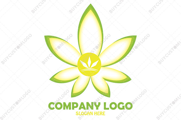 abstract weed flower natural logo