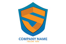 letter s in a shield blue and orange logo