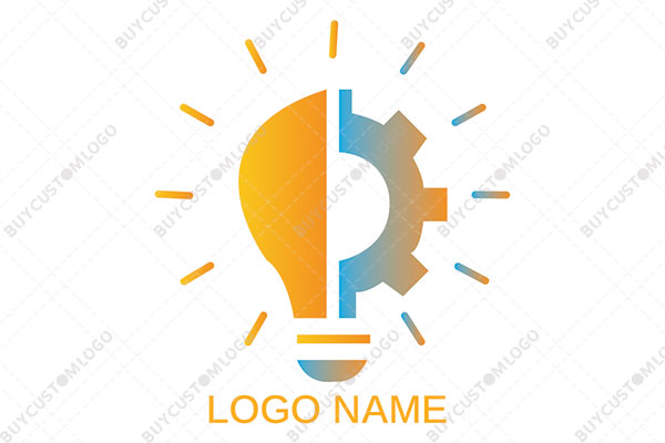 bulb with a gear logo
