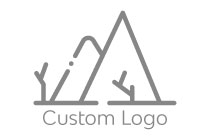 abstract mountains and trees grey sketch logo
