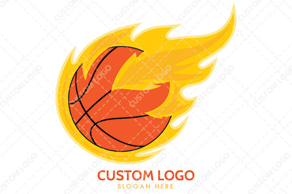 Basket ball in Flames Logo