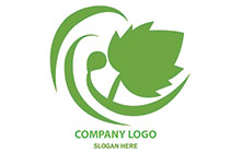 leaf blowing in winds logo