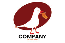 seagull carrying a sock logo