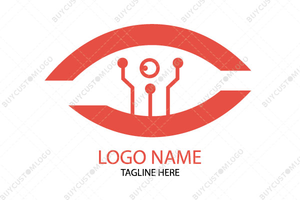 networking nodes in an eye logo