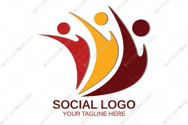 dancing flames abstract persons logo