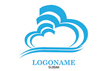 ocean themed cloud logo