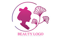 the young geisha with flowers logo