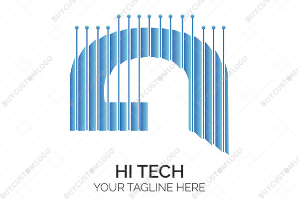 circuit board style letter g logo
