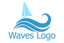 sailing yacht on waves logo