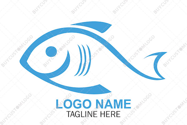 minimal big smile fish logo