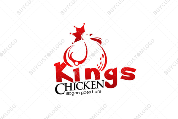 chicken with a crown logo