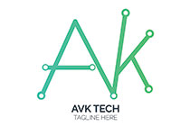 Multiple Nodes Forming the Alphabets A and K Logo