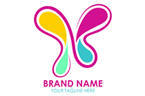 abstract colourful butterfly letter x logo