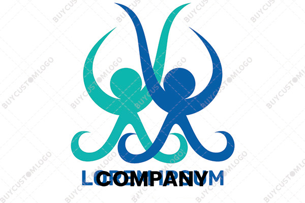abstract persons octopus logo