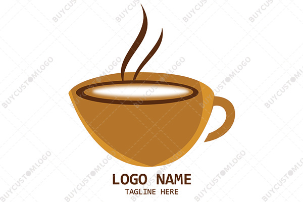 abstract coffee cup with fumes logo