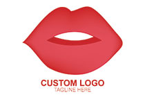 exotic lips silhouette style logo