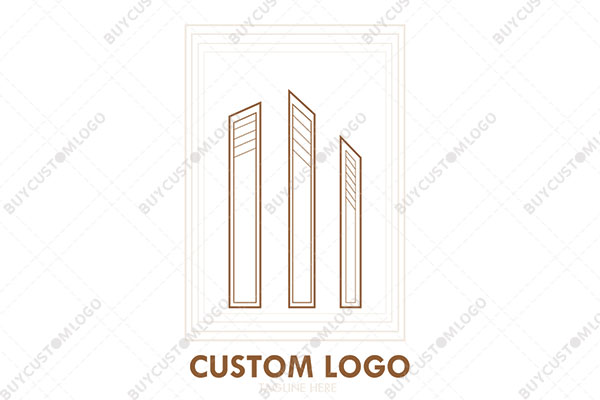 abstract buildings in frames logo