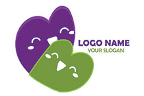 happy hearts green and indigo logo