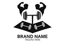 black and white aggressive bodybuilders logo