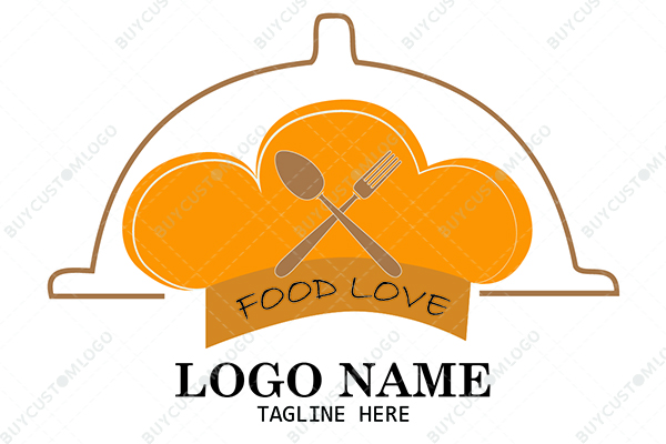 cloud cloche dish fork and spoon logo