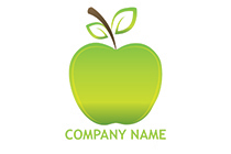 gradient metallic green apple logo