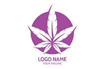 marijuana in a round seal pink and white logo