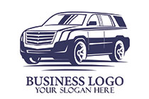 the blue SUV car sketch logo