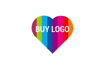 colourful broad lines heart logo