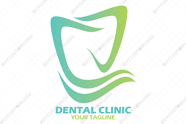 thick to thin lines abstract tooth logo