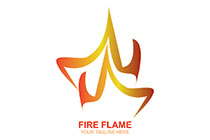 abstract running athlete fire flame logo