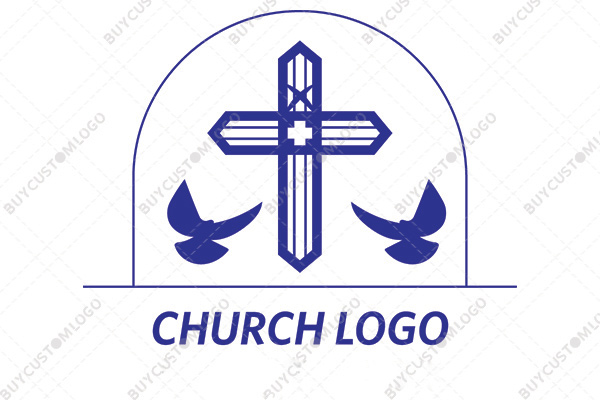 cross and pegion church logo