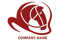 burgundy calm horse with lead rope logo