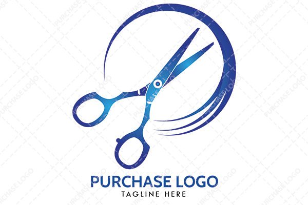 A Circular Curve within it a Scissors Logo