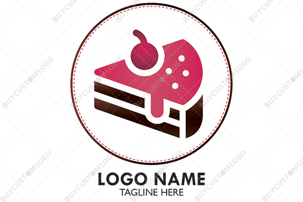 chocolate strawberry cake piece logo